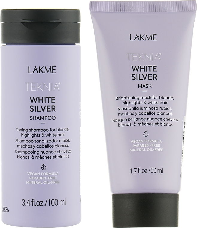 Hair Set - Lakme Teknia White Silver (sh/100ml + mask/50ml) — photo N1