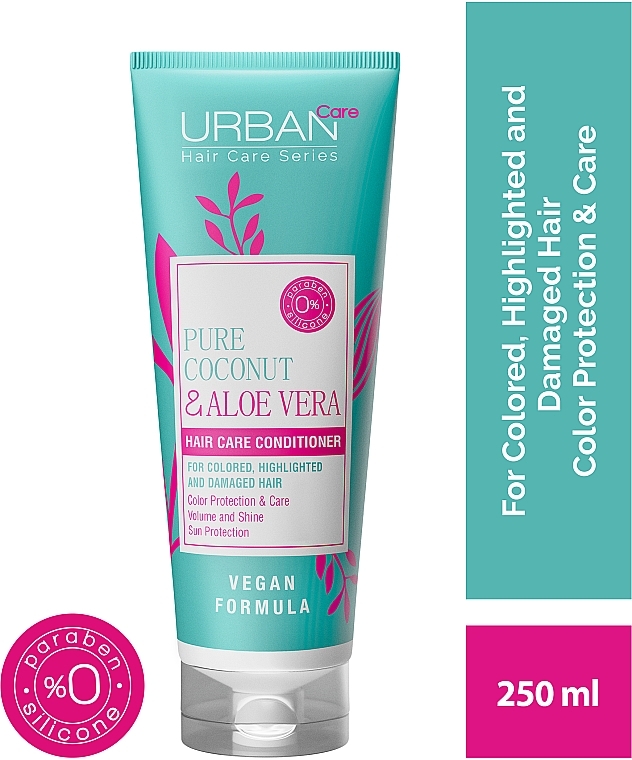 Color Protection Conditioner - Urban Pure Coconut & Aloe Vera Hair Conditioner — photo N2