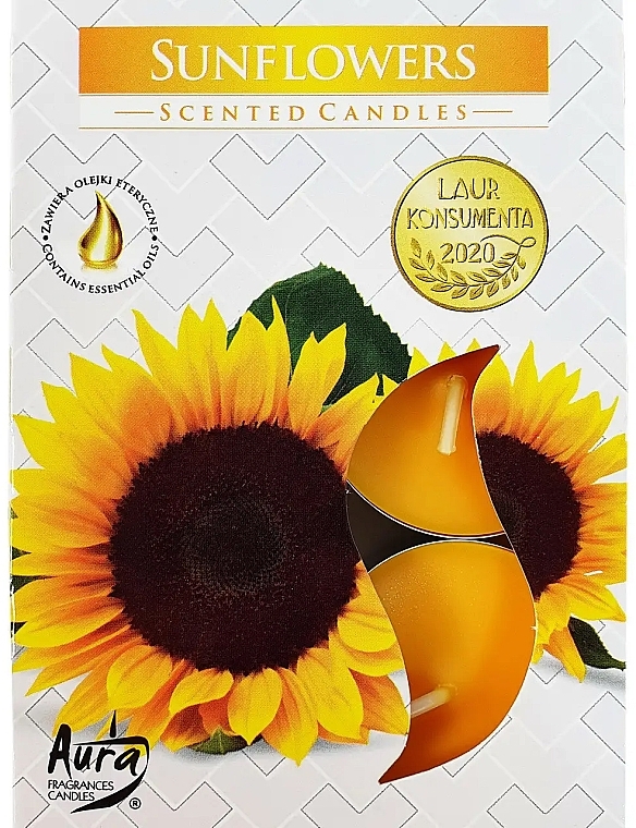 Sunflower Tealight Set - Bispol Sunflower Scented Candles — photo N1