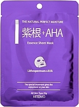 Lithospermum + AHA Sheet Mask - Mitomo Lithospermum + AHA Essence Sheet Mask — photo N3