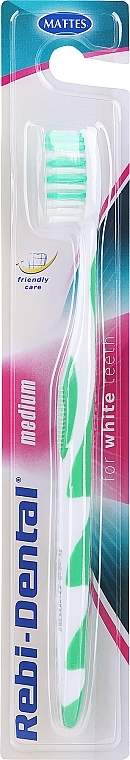 Mattes Rebi-Dental Medium Tothbrush - Toothbrush Rebi-Dental M57, medium hard, green — photo N1