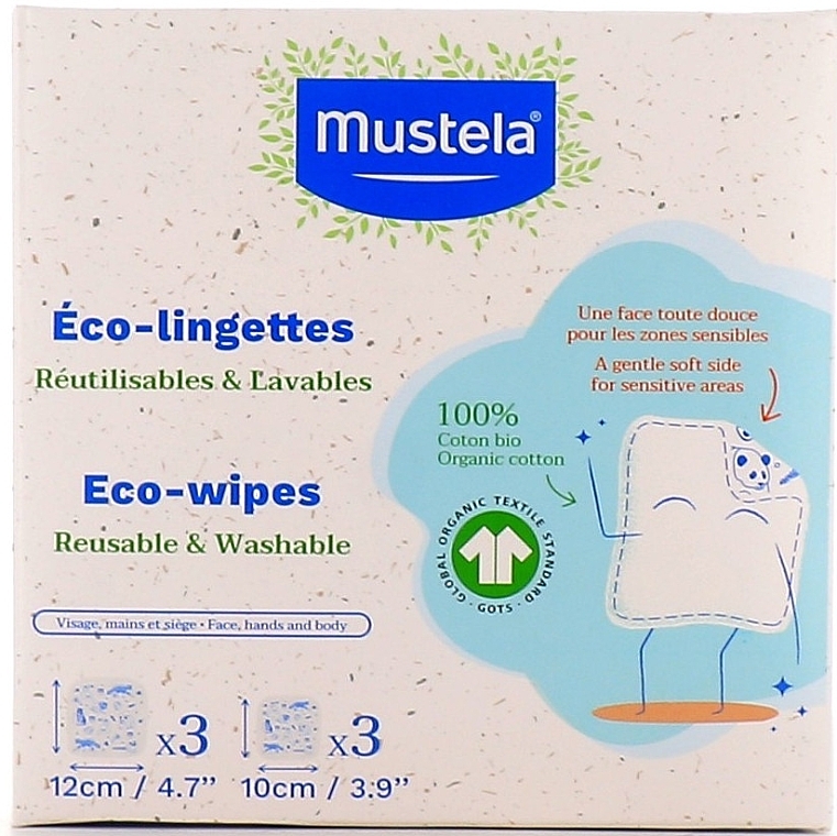 100% Organic Cotton Eco-Wipes - Mustela Eco-Wipers Kit (refill) — photo N1