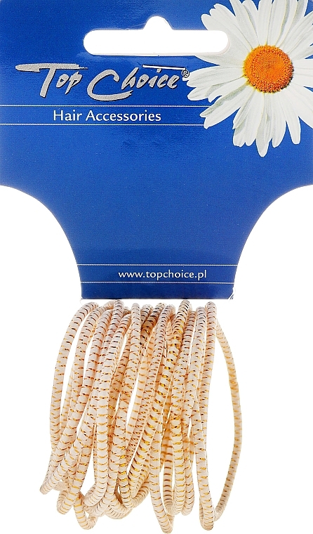 Hair Ties "White Collection", white, 18 pcs - Top Choice — photo N5