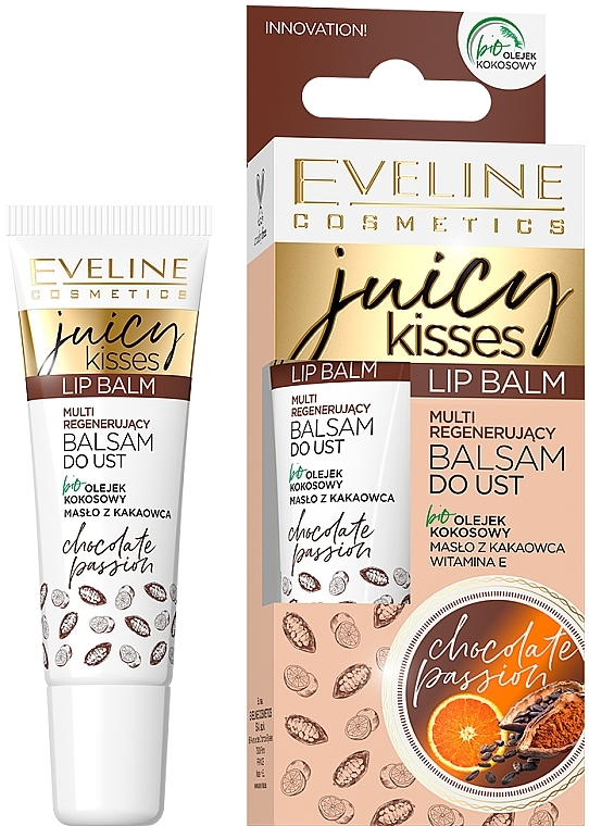 Lip Balm "Chocolate Passion" - Eveline Cosmetics Juicy Kisses Chocolate Passion Lip Balm — photo N1