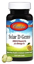 Fragrances, Perfumes, Cosmetics Vitamin D3 & Omega-3s, 2000 IU, softgels - Carlson Labs Solar D Gems