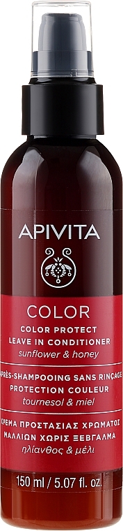 Leave-In Hair Color Preserving Conditioner with Sunflower & Honey - Apivita Color Protect Leave In Conditioner With Sunflower & Honey — photo N2