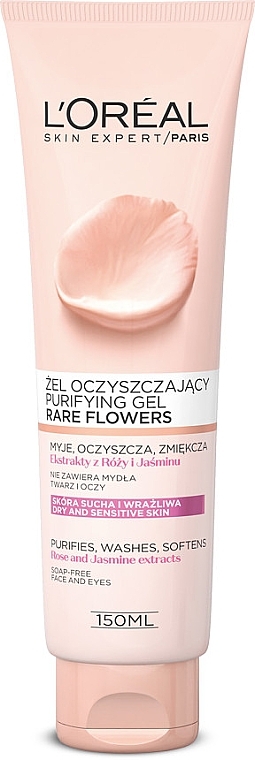 Cleansing Face Gel for Dry and Sensitive Skin - L'Oreal Paris Rare Flowers Purifying Gel Dry and Sensitive Skin — photo N5