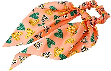 Scarf Scrunchie, peach with heart - Lolita Accessories — photo N1