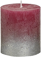 Fragrances, Perfumes, Cosmetics Cylindrical Candle, burgundy, 80x68 mm - Bolsius Metallic Candle