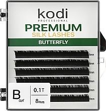 Butterfly Green B 0.10 False Eyelashes (6 rows: 8 mm) - Kodi Professional — photo N1