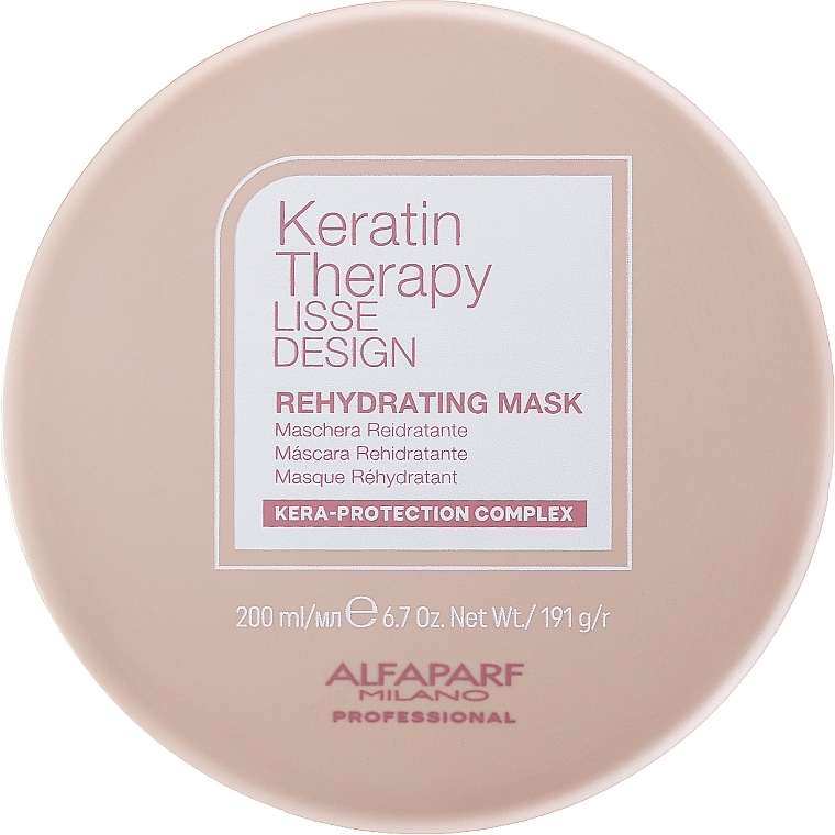 Hair Mask, Moisturizing - Alfaparf Lisse Design Keratin Therapy Rehydrating Mask — photo N2