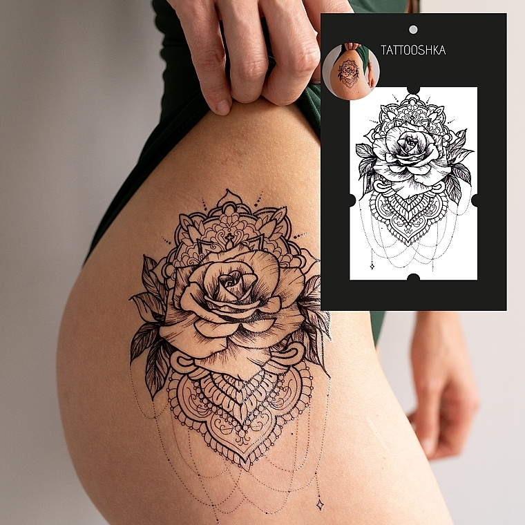 Temporary Tattoo "Exquisite Rose" - Tattooshka — photo N17