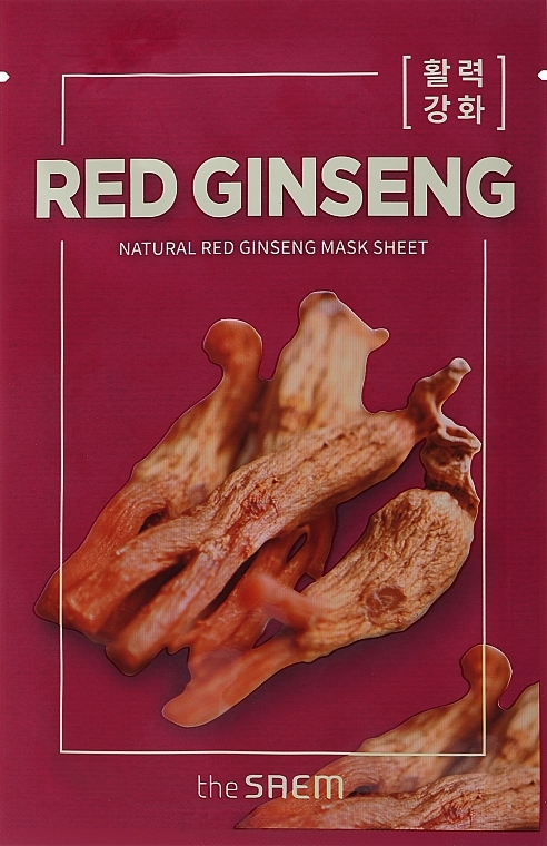 Facial Red Ginseng Sheet Mask - The Saem Natural Red Ginseng Mask Sheet — photo N2