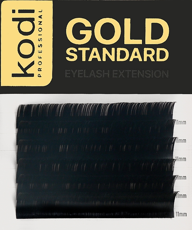 False Lashes Gold Standart C 0.12 (6 rows: 11 mm) - Kodi Professional — photo N1