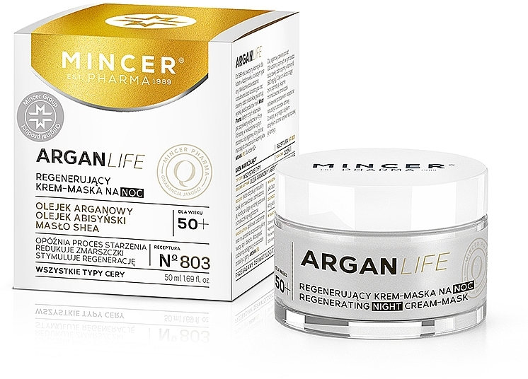 Regenerating Facial Night Cream Mask - Mincer Pharma ArganLife Regenerating Night Cream-Mask — photo N1