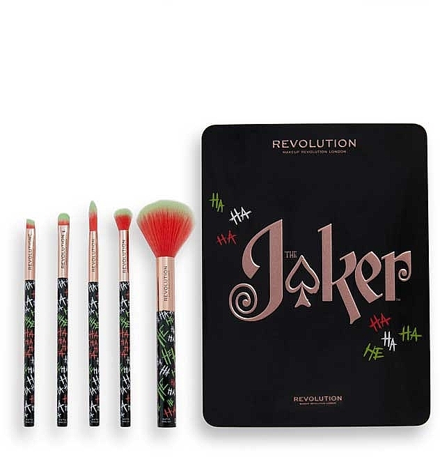 Makeup Brush Kit - Makeup Revolution X DC Joker Face Brush Set Put On A Happy — photo N1