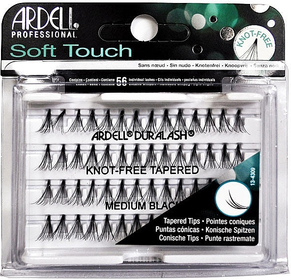Individual Lashes Kit - Ardell Soft Touch Duralash Medium Black Tapered Tips — photo N1