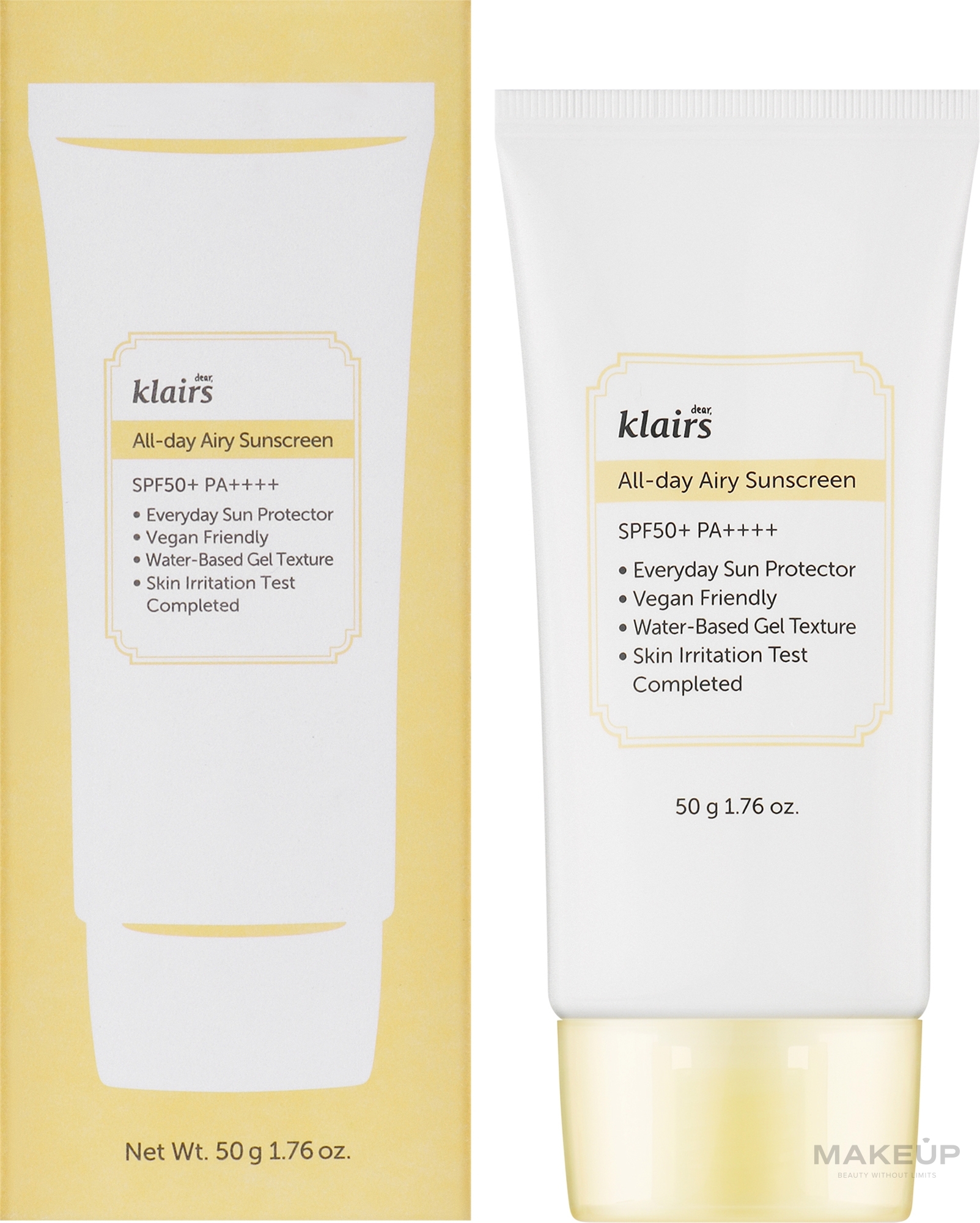 Body Cream - Klairs Dear All-day Airy Sunscreen SPF50 — photo 50 g