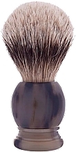 Shaving Brush, size 12 - Plisson Horn & High Mountain White Shaving Brush — photo N1
