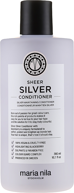 Anti-Yellow Conditioner for Colored Hair - Maria Nila Sheer Silver Conditioner — photo N2