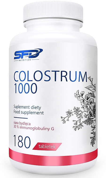 Colostrum Dietary Supplement, 1000 mg, 180 Tabs - SFD Nutrition Colostrum 1000 — photo N1