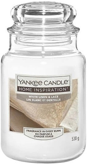 Scented Candle in Jar - Yankee Candle Home Inspiration White Linen & Lace — photo N2