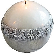 Fragrances, Perfumes, Cosmetics Decorative Candle, ball, white, 10 cm - Artman Christmas Time