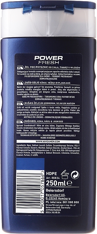 Shower Gel "Power Fresh" - NIVEA Power Fresh — photo N5