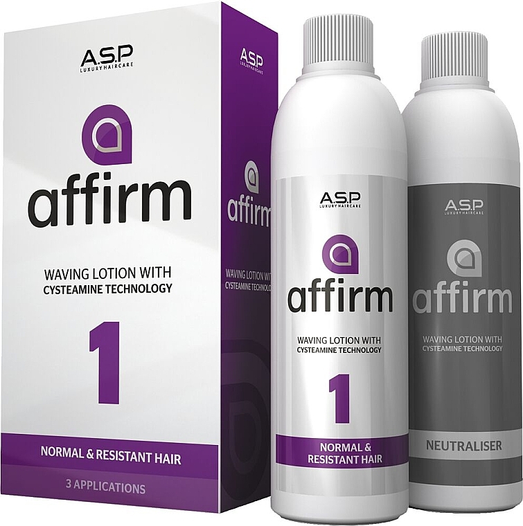 Cesteamine Perm for Normal & Coarse Hair - ASP Affirm Perm with Cysteamine Technology 1 (lot/2x210ml) — photo N1