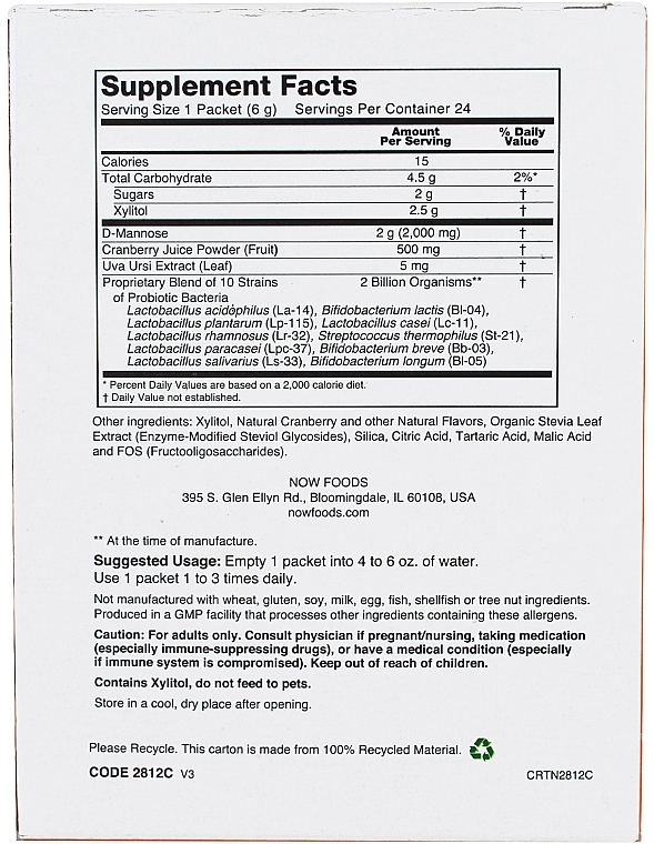 Dietary Supplement "Cranberry" - Now Foods Cranberry Mannose + Probiotics — photo N5