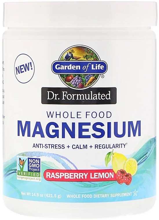 Whole Food Magnesium with Strawberry & Lemon Flavor, powder - Garden of Life Dr. Formulated — photo N16