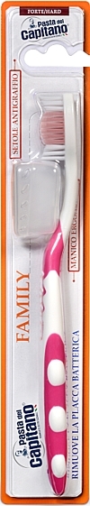 Family Toothbrush, hard, pink - Pasta Del Capitano Family Hard — photo N1