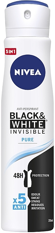 Antiperspirant Deodorant Spray 'Black & White Invisible Protection' - NIVEA Black & White Invisible Pure Fashion Edition 48H Protection — photo N2