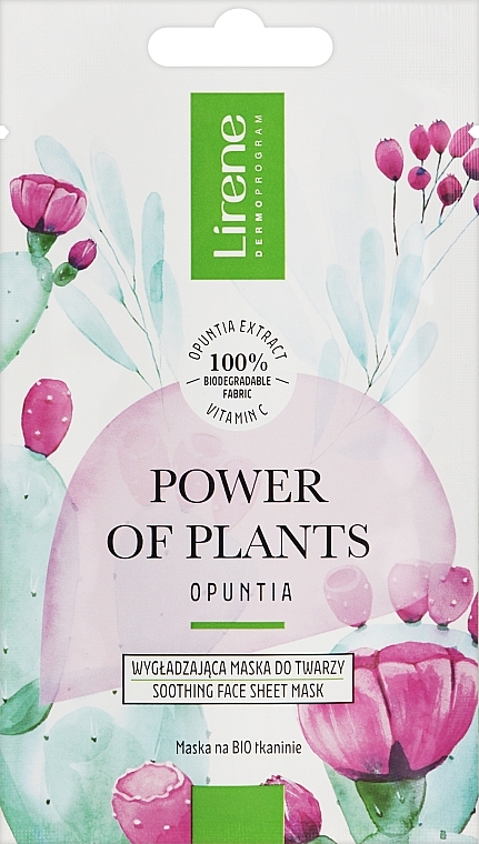 Soothing Sheet Face Mask - Lirene Power Of Plants Opuntia Soothing Face Sheet Mask — photo N1