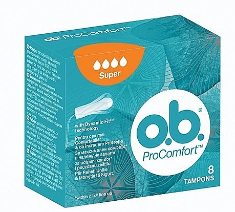 Tampons, 8 pcs, 4 drops - o.b. ProComfort Super Tampons — photo N1