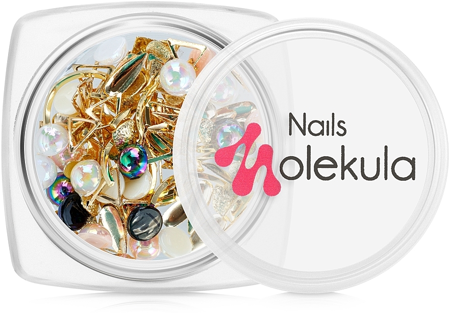 Nail Crystals, shape mix + pearls - Nails Molekula — photo N1