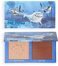 Face Contouring Palette - Makeup Revolution Disney & Pixar's Finding Nemo Fish Are Friends Bronzer And Highlighter Palette — photo N1