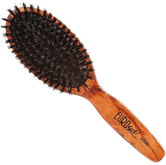 Natural Bristle Wooden Hair Brush, 00326 - Eurostil — photo N1