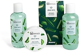 Set - IDC Institute Aloe Vera Set (sh/gel/150ml + b/lot/50ml + bath/salt/250g + b/foam/150ml) — photo N2