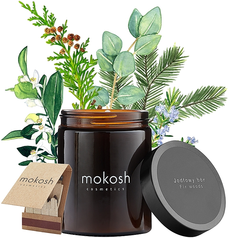 Vegetable Soy Candle "Spruce Forest" in Glass Jar - Mokosh Cosmetics Soja Canddle — photo N2