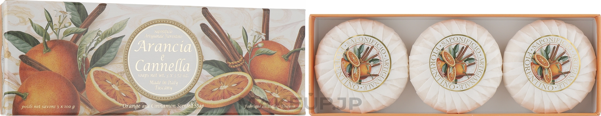 Orange & Cinnamon Natural Soap Set - Saponificio Artigianale Fiorentino Orange & Cinnamon — photo 3 x 100 g