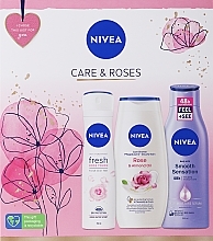 Set - Nivea Care & Roses (deo/spray/150ml + sh/gel/250ml + b/milk/250ml)  — photo N11