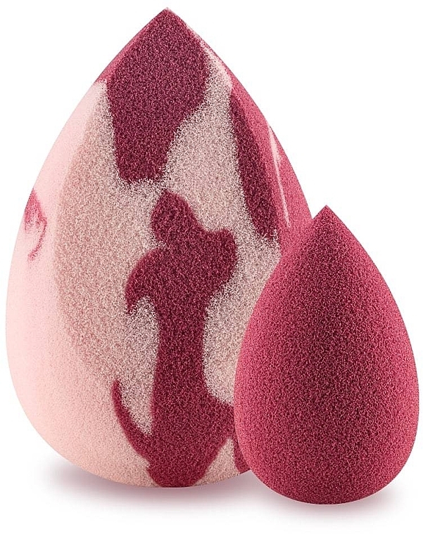 Sponge Set, mini berry/medium slanted pink-berry - Boho Beauty Bohoblender Berry Mini + Pinky Berry Medium Cut — photo N1