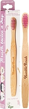 Kids Bamboo Toothbrush, ultra-soft, pink - The Humble Co. — photo N2