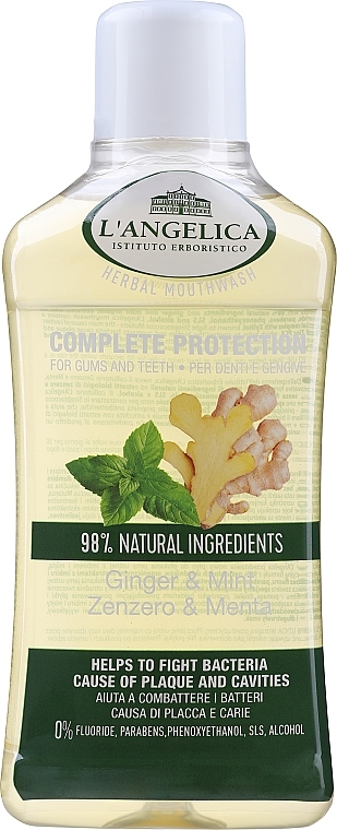 Ginger & Mint Mouthwash - L'Angelica Herbal Mouthwash Complete Protection Ginger & Mint — photo N3