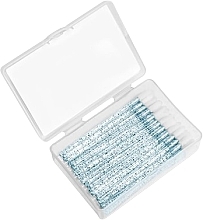 Lip Gloss Applicators in Case, white with blue glitter - Clavier  — photo N1