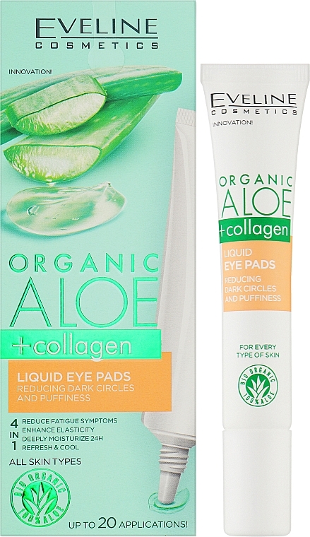 Liquid Eye Patches - Eveline Cosmetics Organic Aloe + Collagen — photo N2