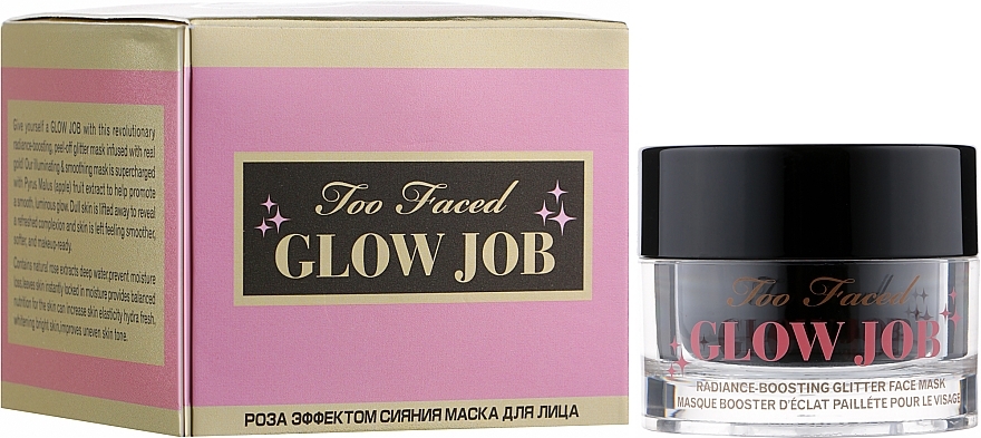 Antioxidant Face Mask - Too Faced Glow Job Radianse Boosting Glitter Face Mask Rose — photo N19