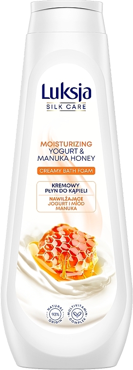 Bath Foam "Yogurt & Manuka Honey" - Luksja Silk Care Moisturizing Yogurt & Manuka Honey Creamy Bath Foam — photo N2