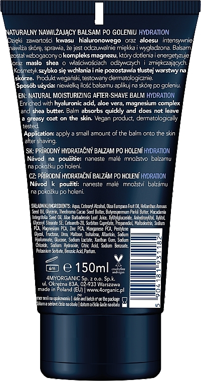 Natural Moisturising After Shave Balm - 4Organic Men Power Natural Moisturizing After-Shave Balm Hydration — photo N12